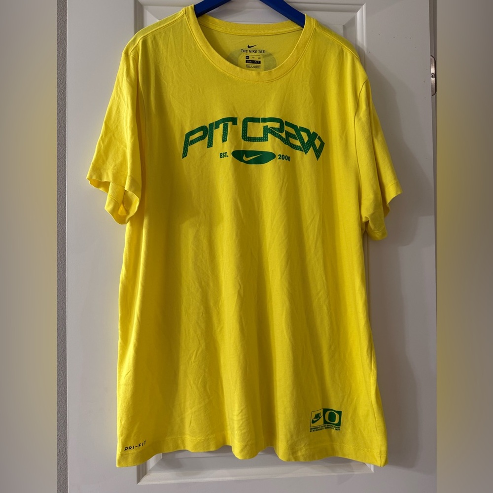 Nike Yellow Oregon Duck Pit Crew Graphic Tee